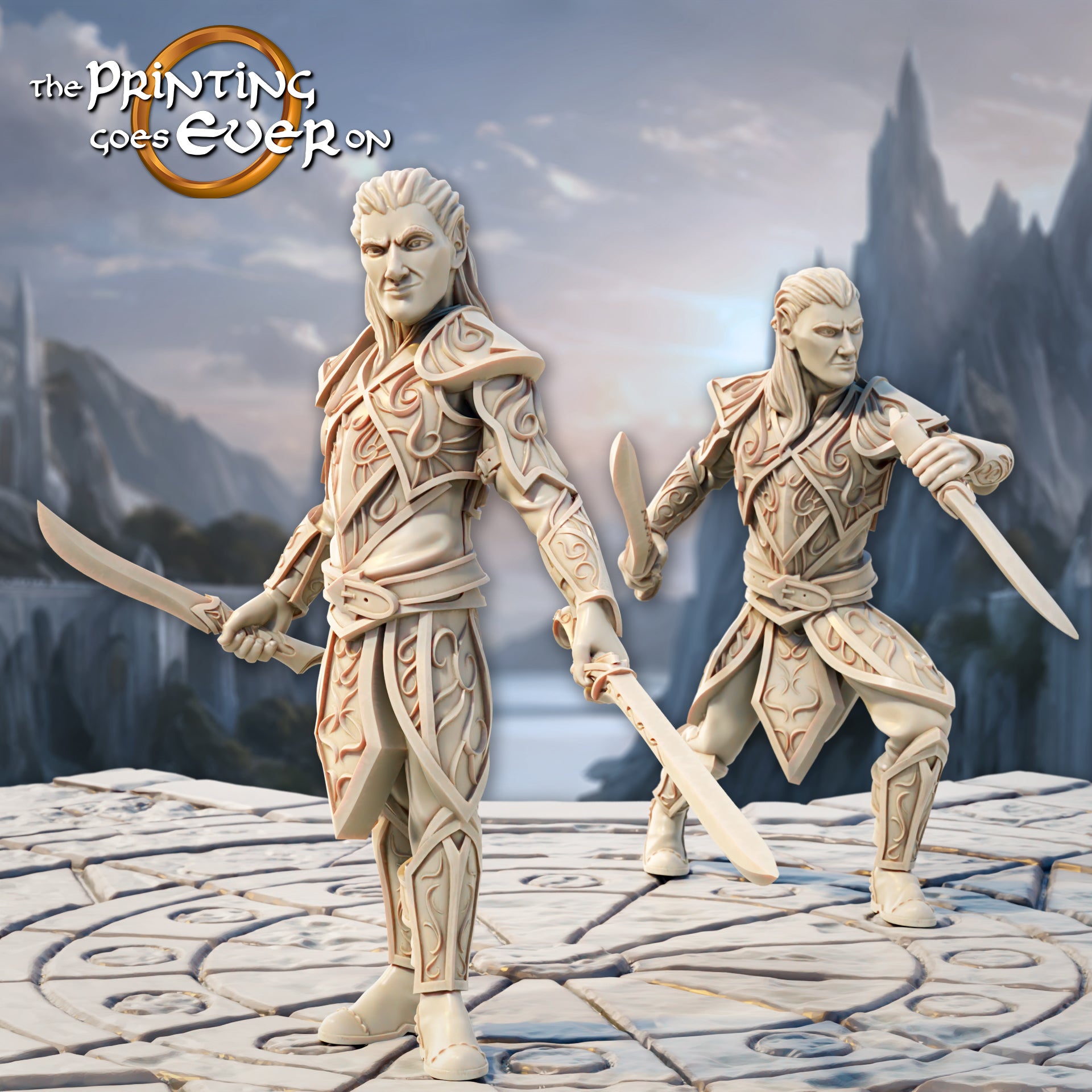Photo de produit Tabletop 28mm The Printing Goes Ever On (TPGEO) 0 : Duelistes Elfes - 2 Guerriers du peuple Elfe - Épéistes