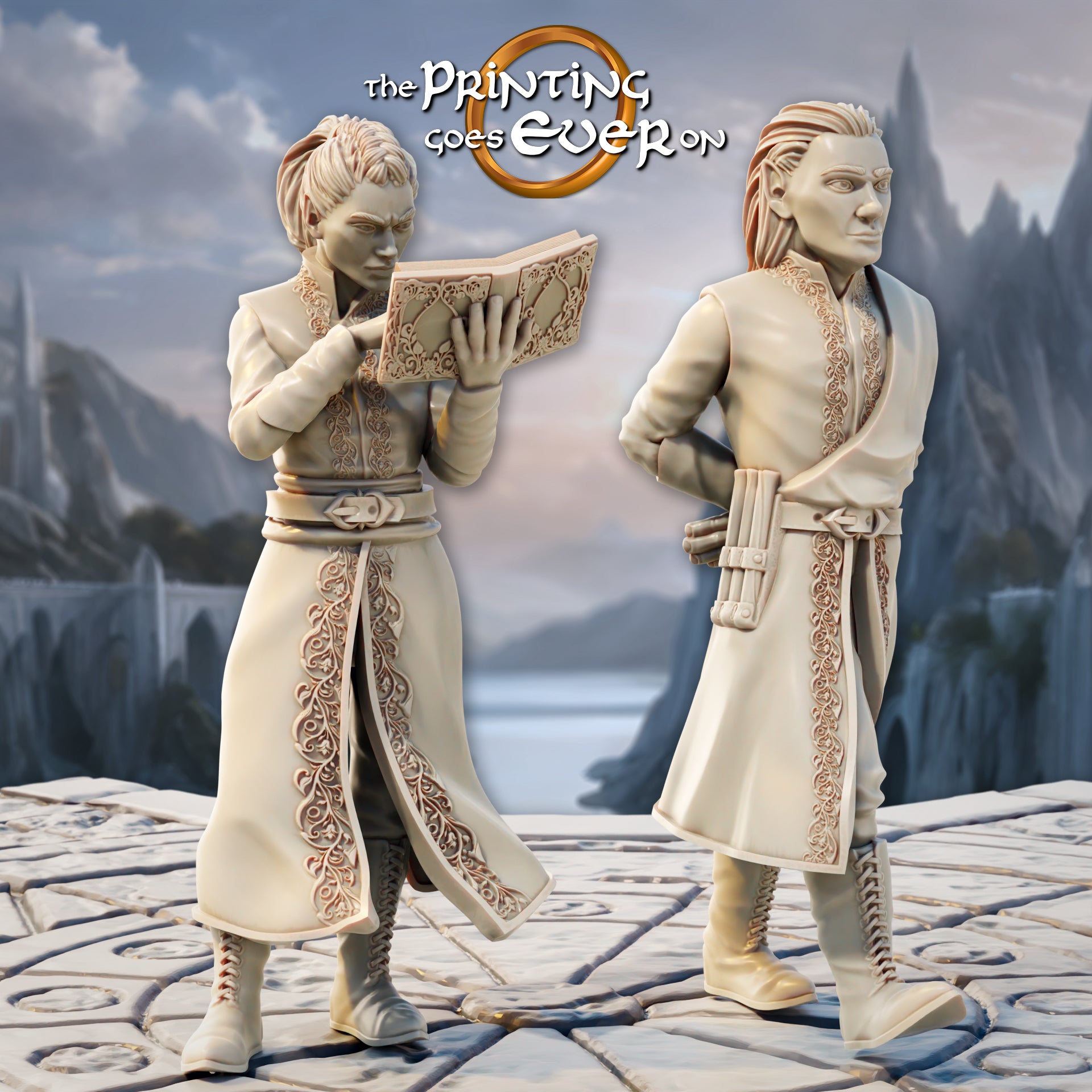 Photo du produit Tabletop 28mm The Printing Goes Ever On (TPGEO) 0 : Elfe Loremaster - 2 Maîtres des légendes du peuple elfe - Sages elfes