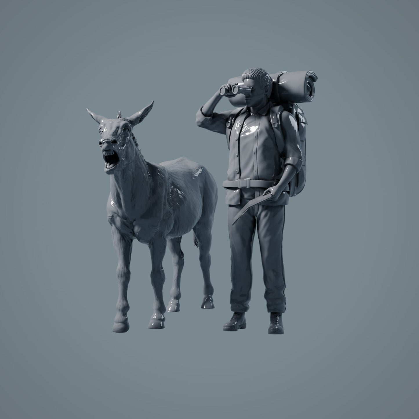 Figur d'animal de ferme : âne hurlant (a019)