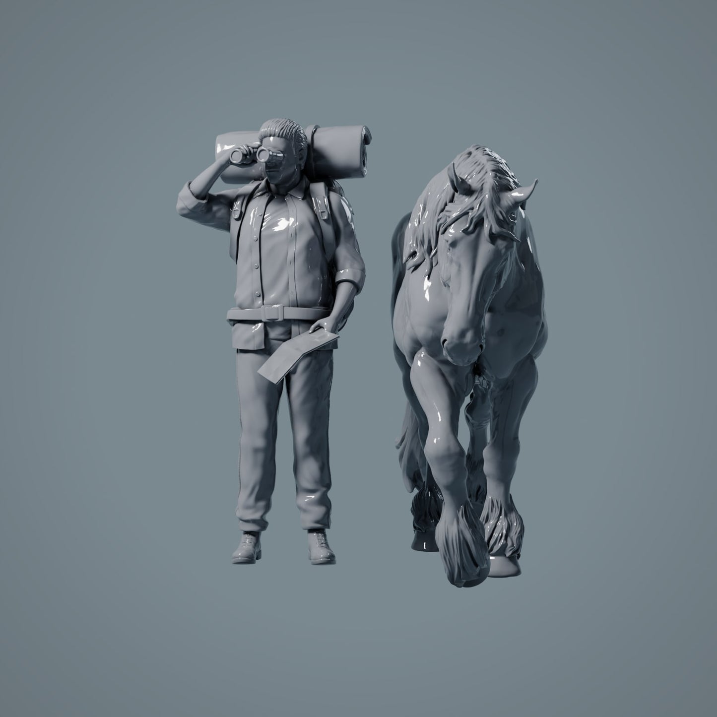Figur d'animal de ferme : cheval marchant, jument - Suffolk Punch (a012)