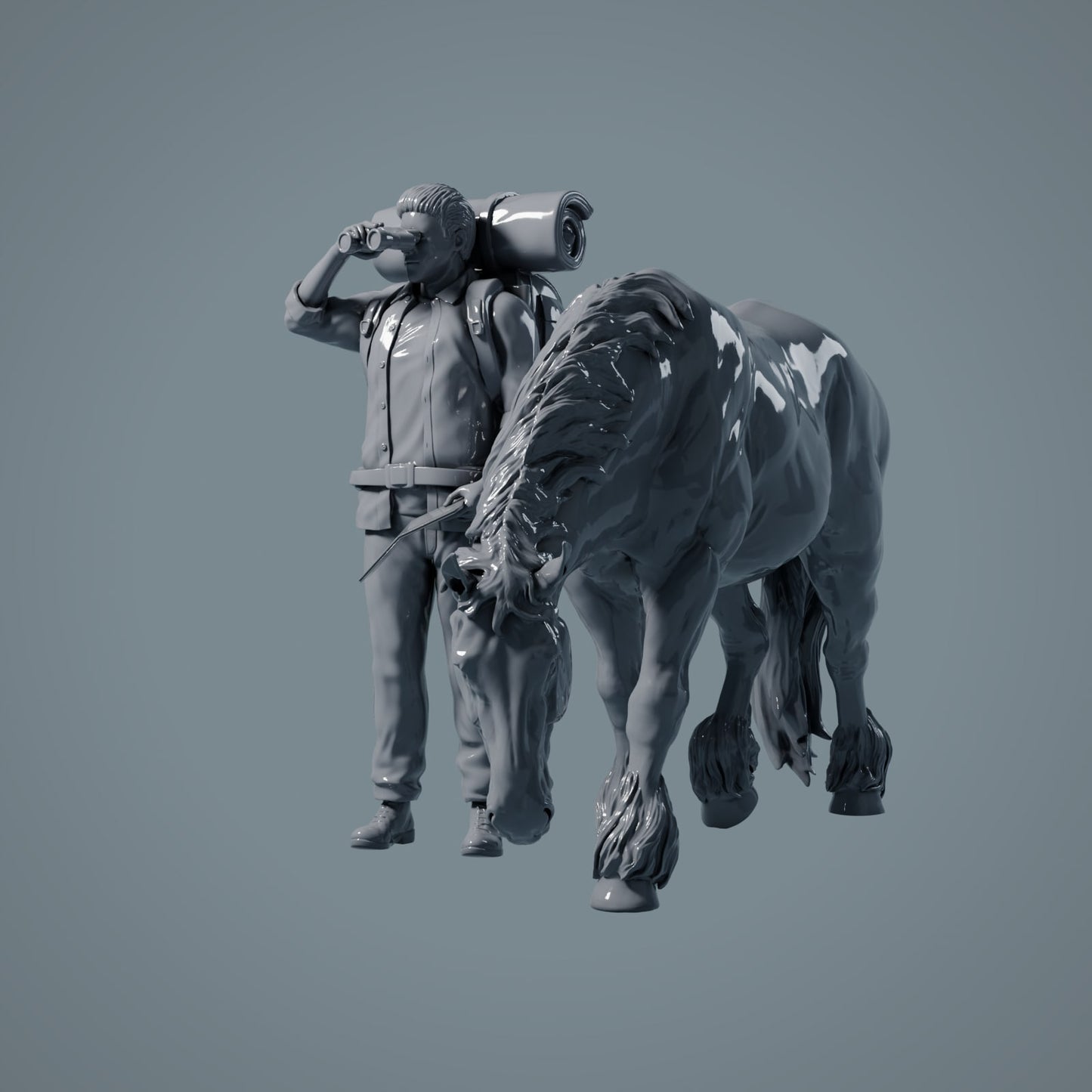 Figur d'animal de ferme : cheval paissant, jument - Suffolk Punch (a014)