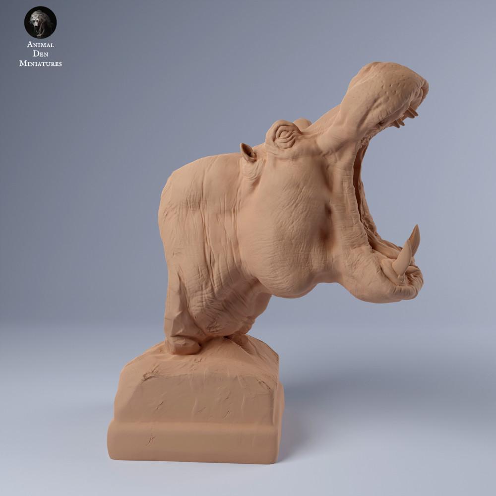 Photo produit figurine animale Animal Den Miniatures 2 : figurine d’animal sauvage : buste d’hippopotame (24_03_13)