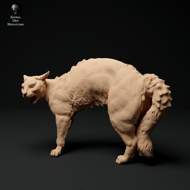 Photo de produit Figurine d'animal Diorama, Modélisme : 0 : Figurine d'animal de compagnie : Chat en train de se hérisser