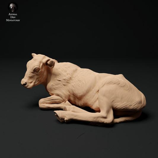Photo de produit Figurine d'animal Diorama, modélisme : 0 : Figurine d'animal de ferme : veau couché - Vache Red Devon