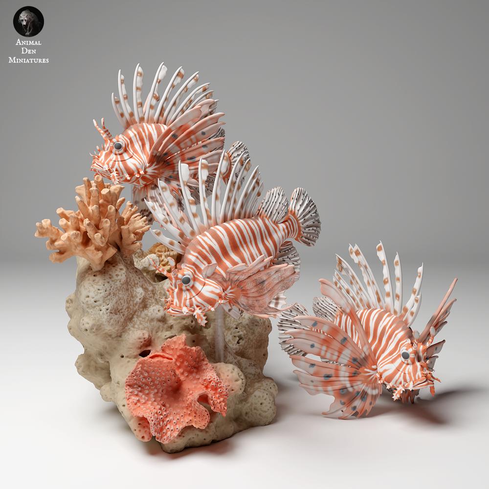 Photo produit figurine animale Animal Den Miniatures 2 : figurine animale marine : poisson-lion (24_06_08)