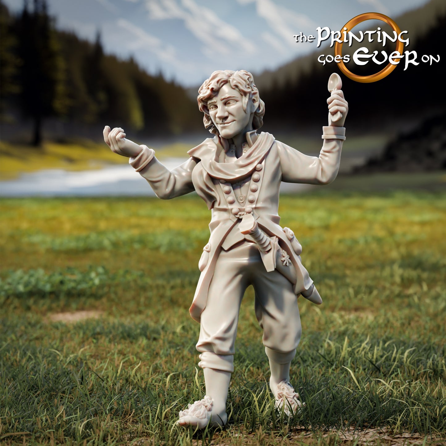 Photo de produit Tabletop 28mm The Printing Goes Ever On (TPGEO) 0: 9 Héros en pose de marche Remasterisé : Compagnons humains, elfes, nains et hobbits - Voyageur