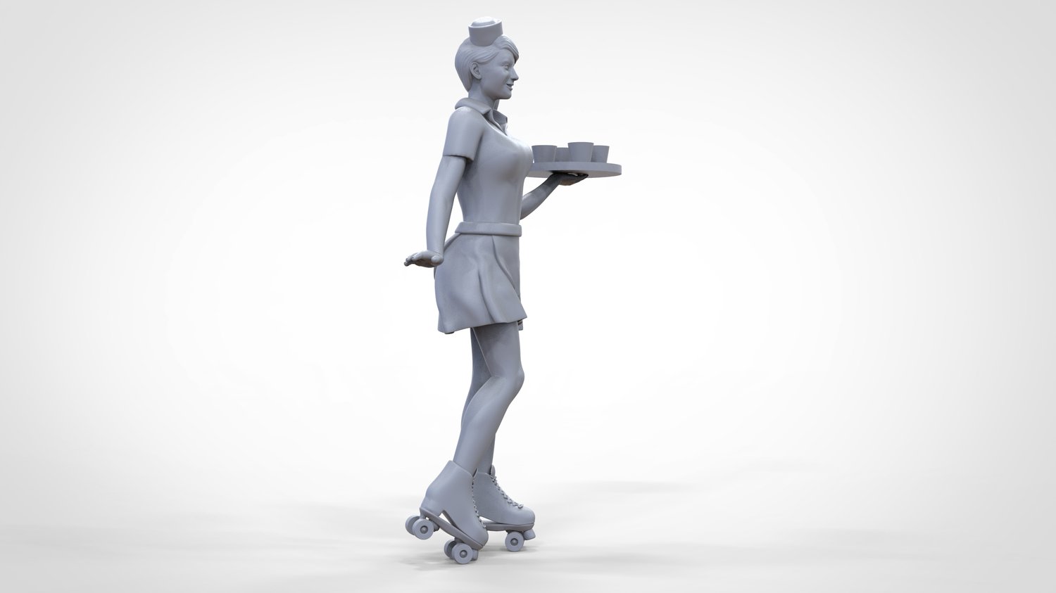 Photo du produit 0 : Serveuse sur roulettes 1 : Service avec tablette apporte des boissons