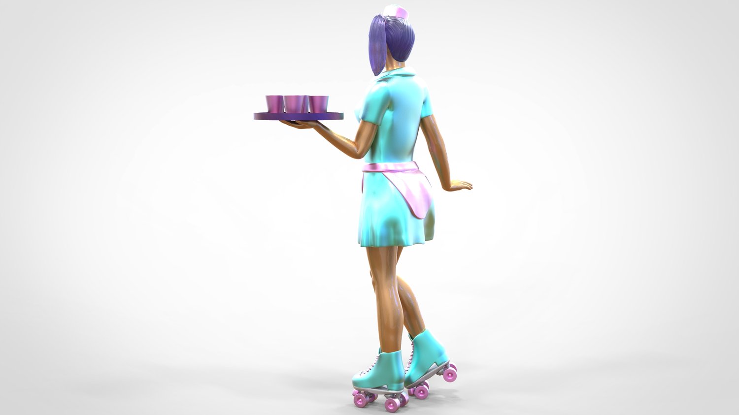 Photo du produit 0 : Serveuse sur roulettes 1 : Service avec tablette apporte des boissons