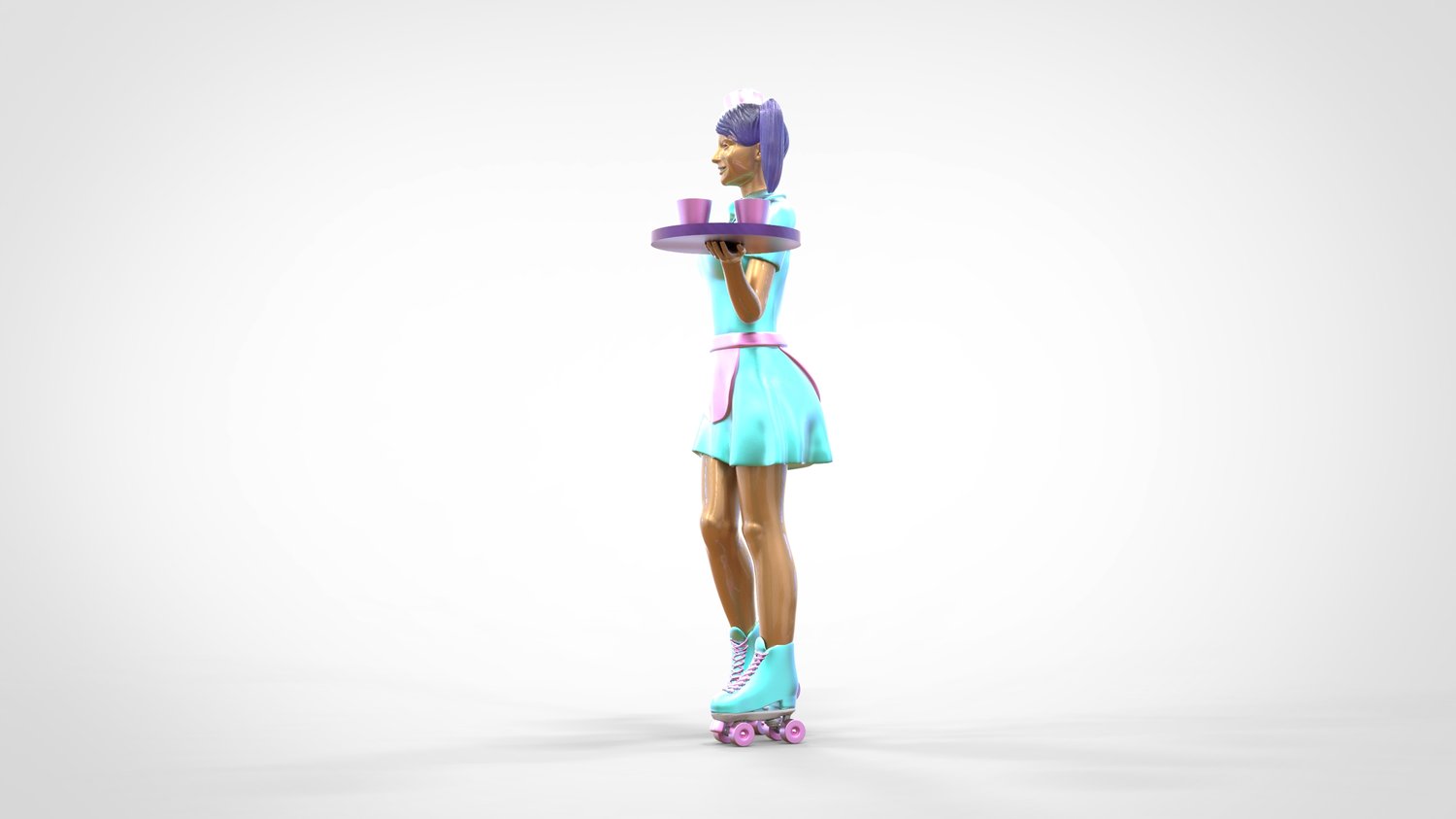 Photo du produit 0 : Serveuse sur roulettes 1 : Service avec tablette apporte des boissons