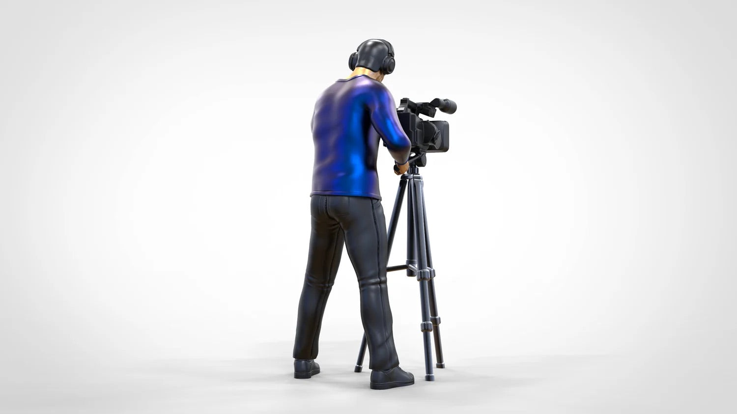 Photo de produit Diorama et modélisme Figurine miniature : Équipe de reporters - Caméraman avec caméra et trépied