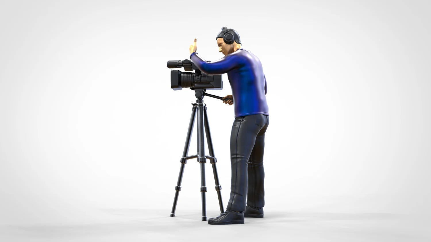 Photo de produit Diorama et modélisme Figurine miniature : Équipe de reporters - Caméraman avec caméra et trépied