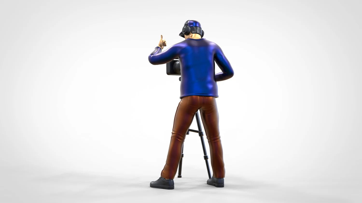 Photo de produit Diorama et modélisme Figurine miniature : Équipe de reporters - Caméraman avec caméra et trépied