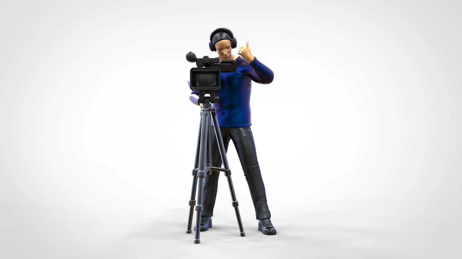 Photo de produit Diorama et modélisme Figurine miniature : Équipe de reporters - Caméraman avec caméra et trépied