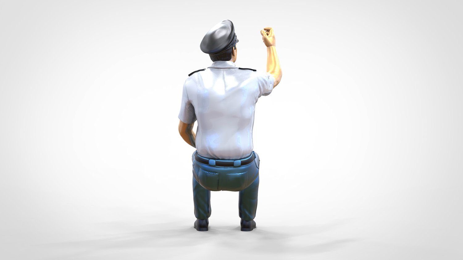 Photo du produit 0 : Pilote en uniforme assis : personnel d'avion - actionne un interrupteur