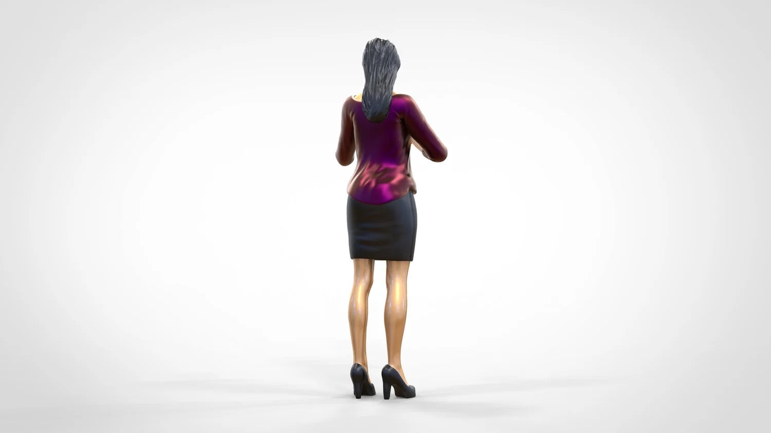 Photo du produit Diorama et modélisme Figurine miniature : Équipe de reporters - Reportère avec micro