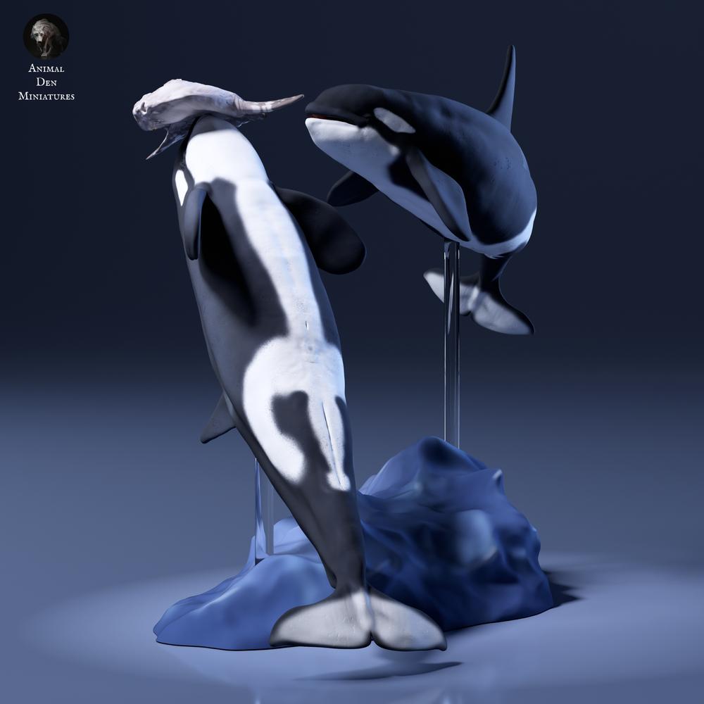 Photo de figurines animales Animal Den Miniatures 7 : Animaux marins : poisson-lune et orques (26_09_07)