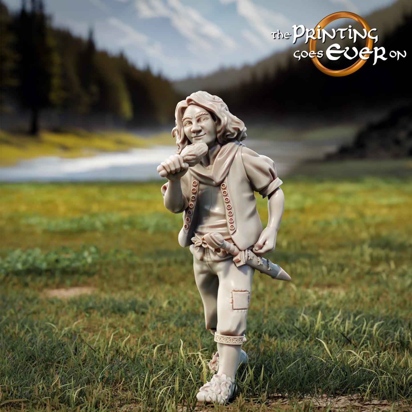 Photo de produit Tabletop 28mm The Printing Goes Ever On (TPGEO) 0: 9 Héros en pose de marche Remasterisé : Compagnons humains, elfes, nains et hobbits - Voyageur