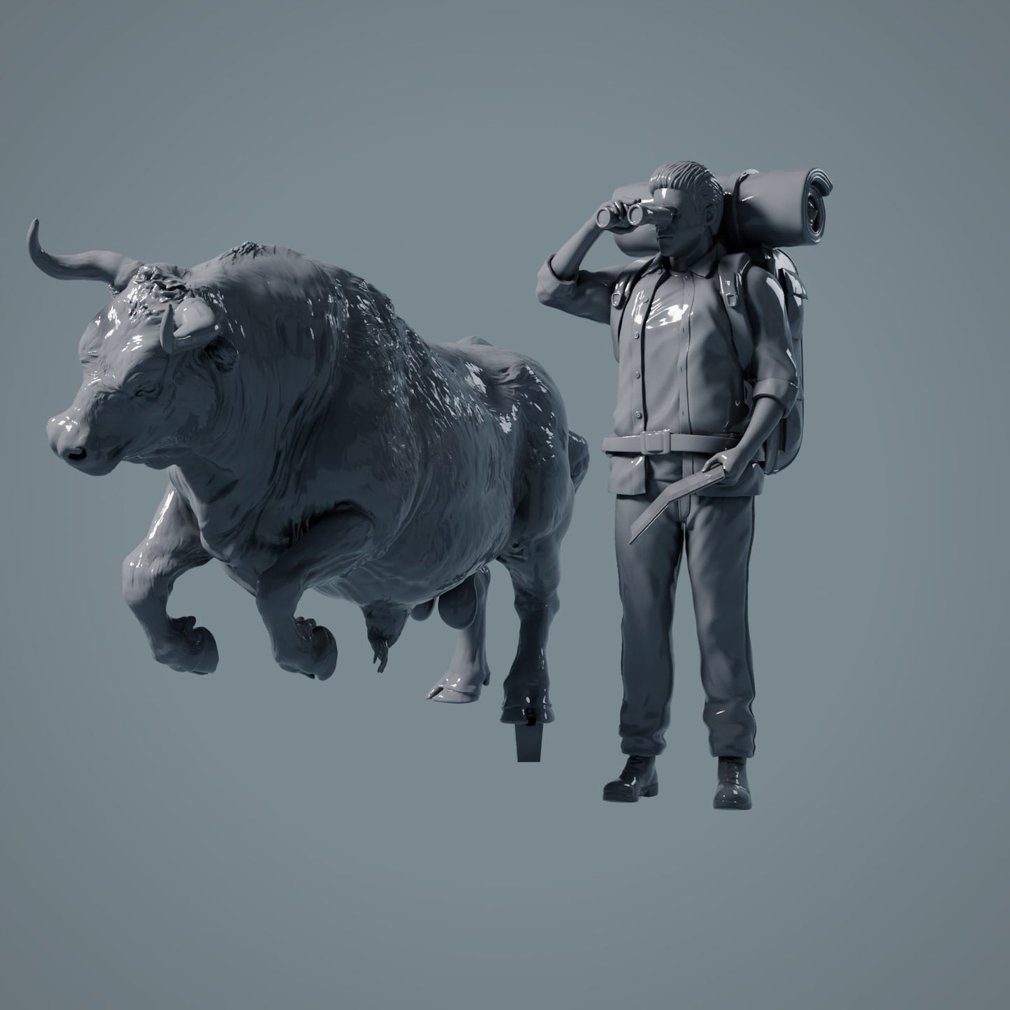 Figur d'animal de ferme : Taureau enragé - Red Devon Bull (a034)
