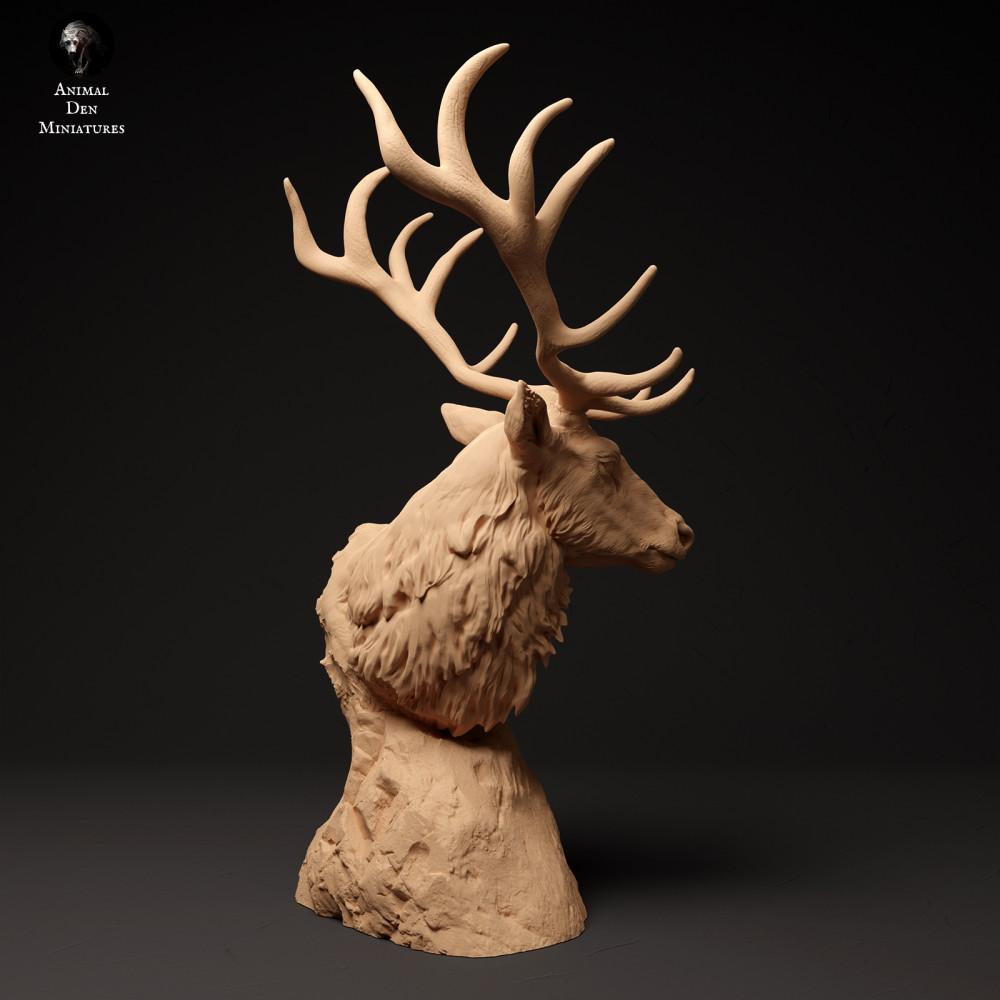 Photo produit figurine animale Animal Den Miniatures 2 : figurine d’animal sauvage : cerf élaphe - buste (24_01_58)