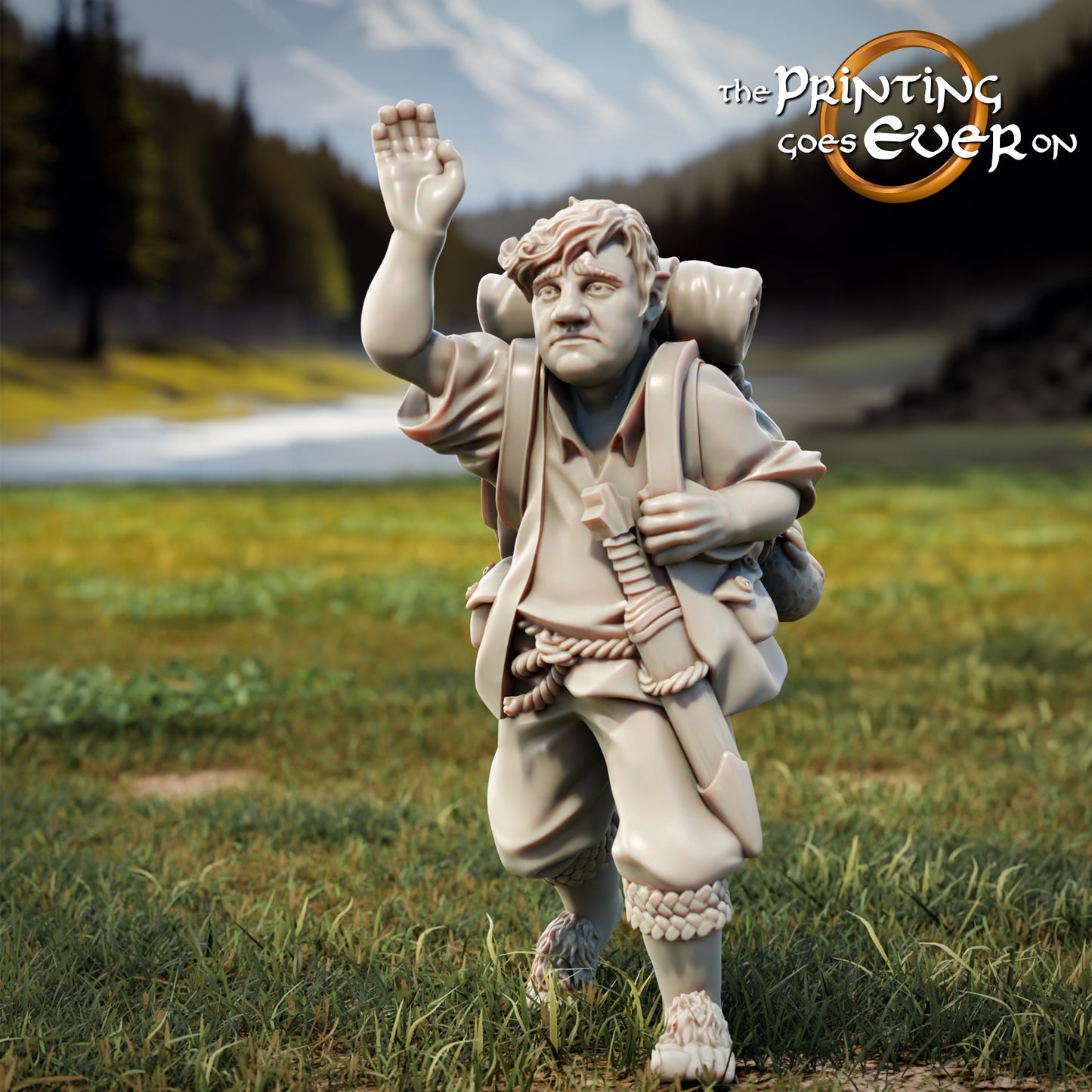 Photo de produit Tabletop 28mm The Printing Goes Ever On (TPGEO) 0: 9 Héros en pose de marche Remasterisé : Compagnons humains, elfes, nains et hobbits - Voyageur