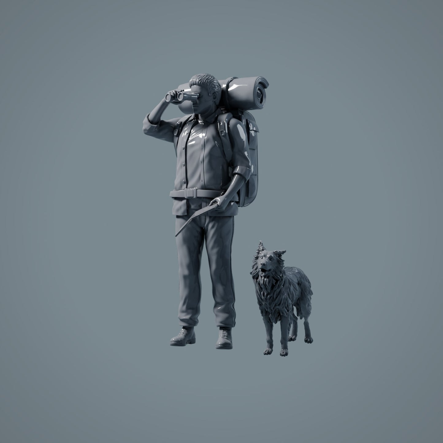 Figur d'animal de compagnie : chien debout - Border Collie (a007)