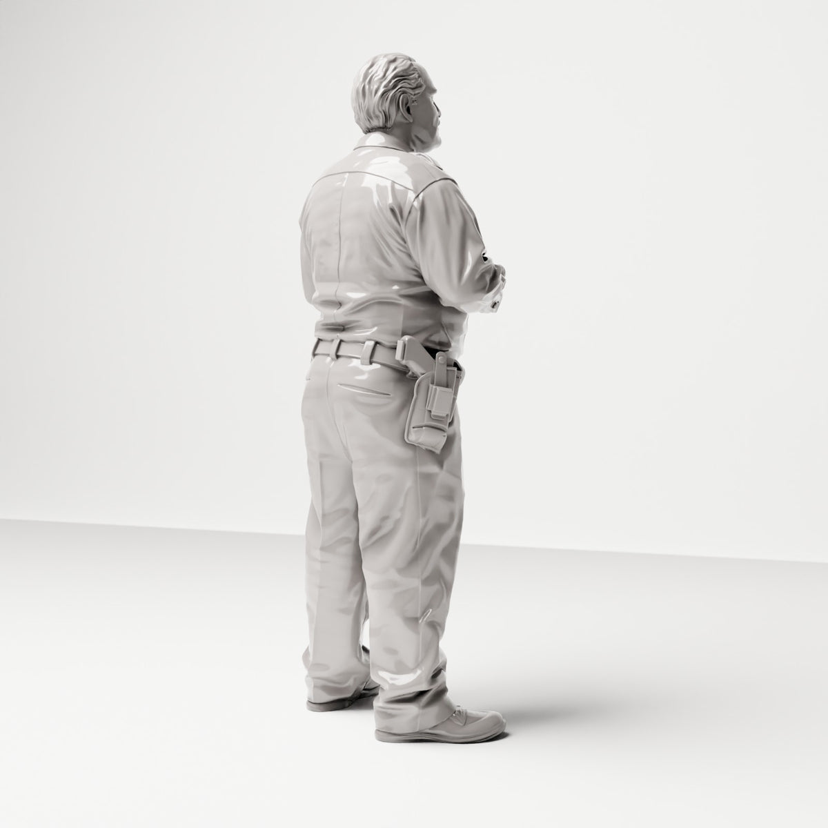 Stehende Figur: Polizist mit Schlagstock & Holster am Gürtel (Ref. Nr. 498) - vollständige Studioansicht 4