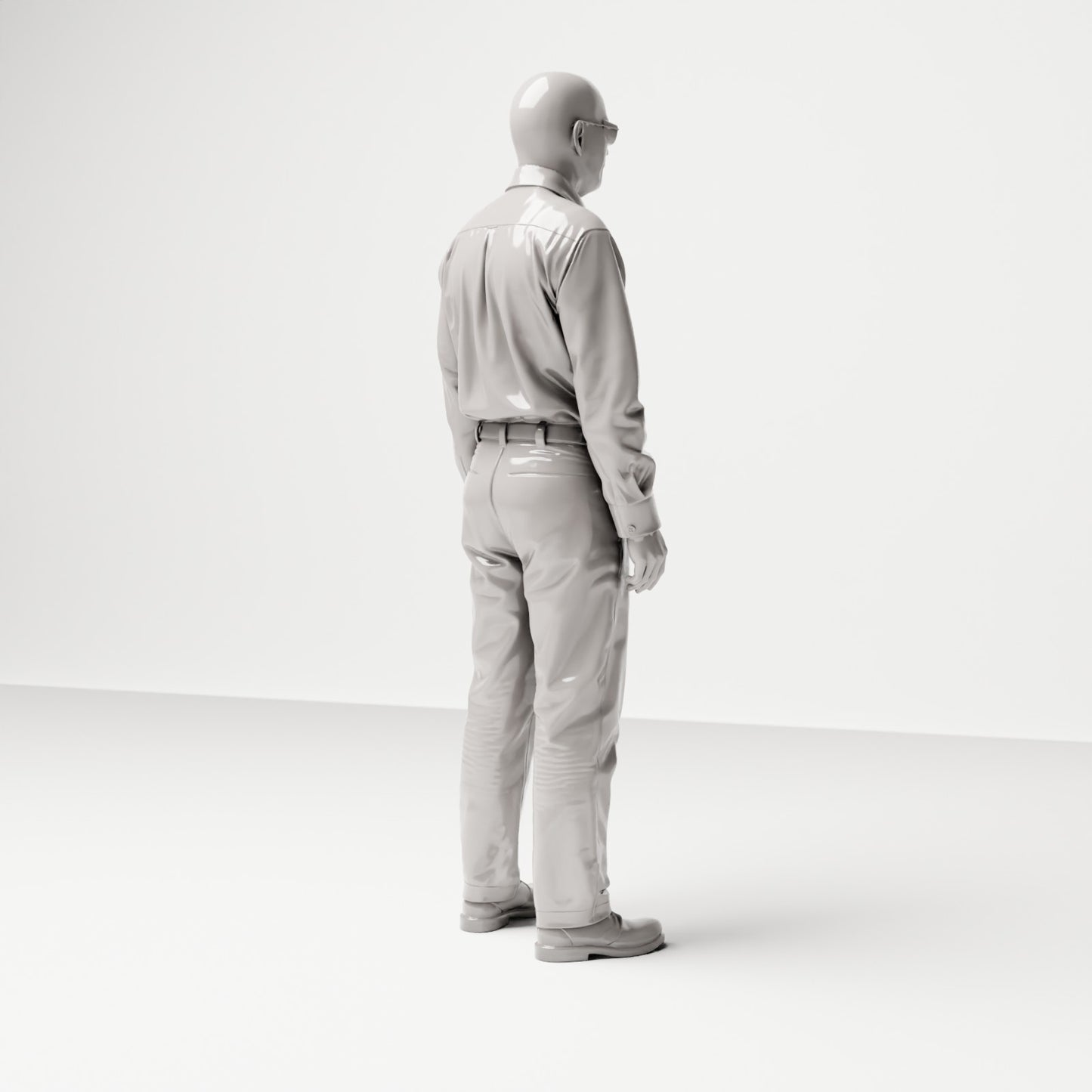 Stehende Figur: Mann mit Sonnenbrille & Langarmhemd (Ref. Nr. 507) - vollständige Studioansicht 4