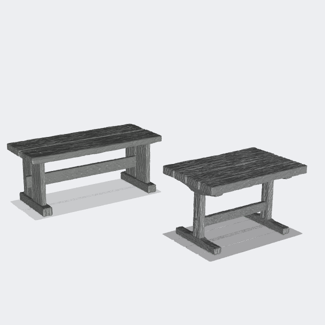 Photo du produit Miniature Meubles, Décoration Diorama et Modélisme 0 : Meubles et Inventaire : Ensemble de tables avec 2 tables pour salon ou salle à manger