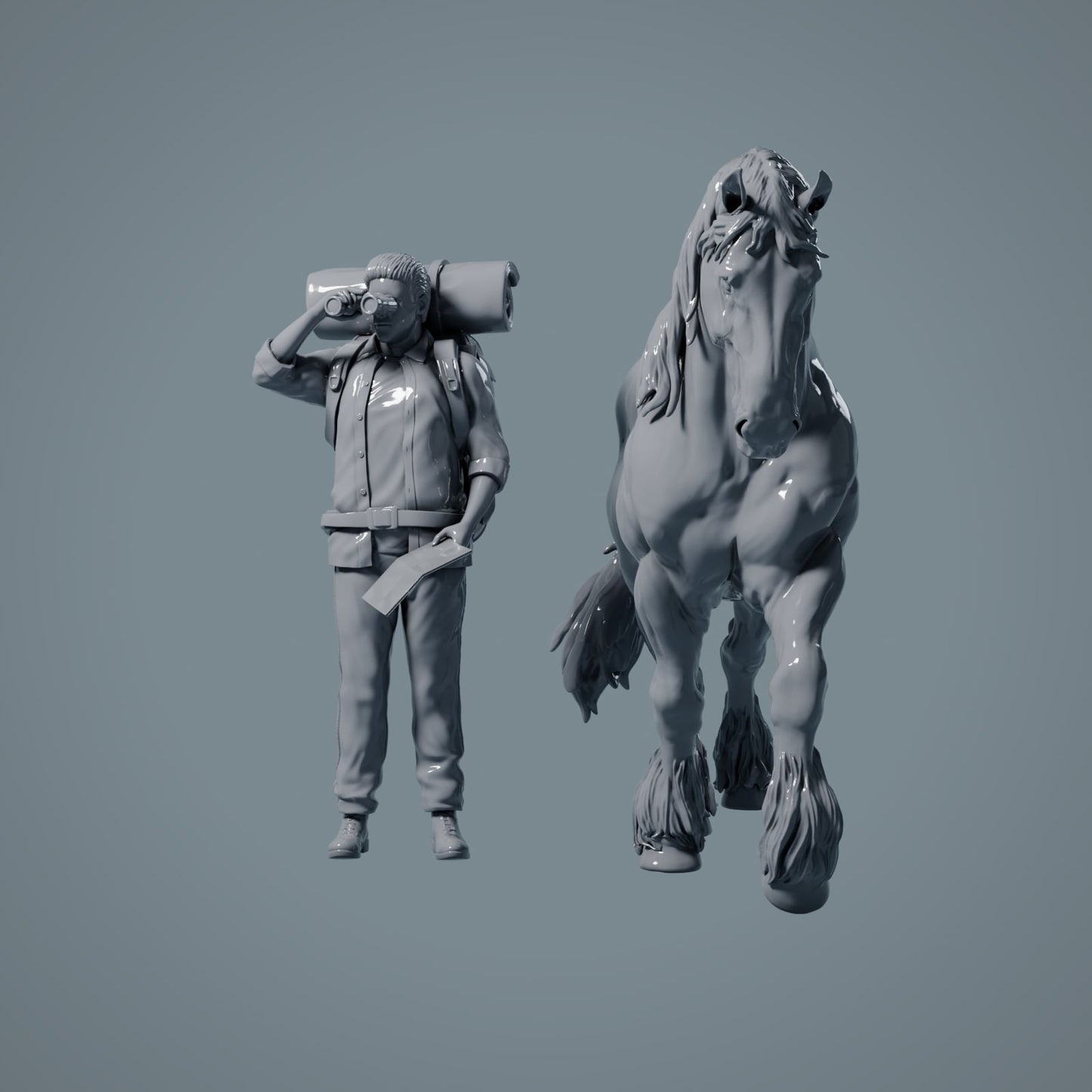Figur d'animal de ferme : cheval au trot - Suffolk Punch (a010)