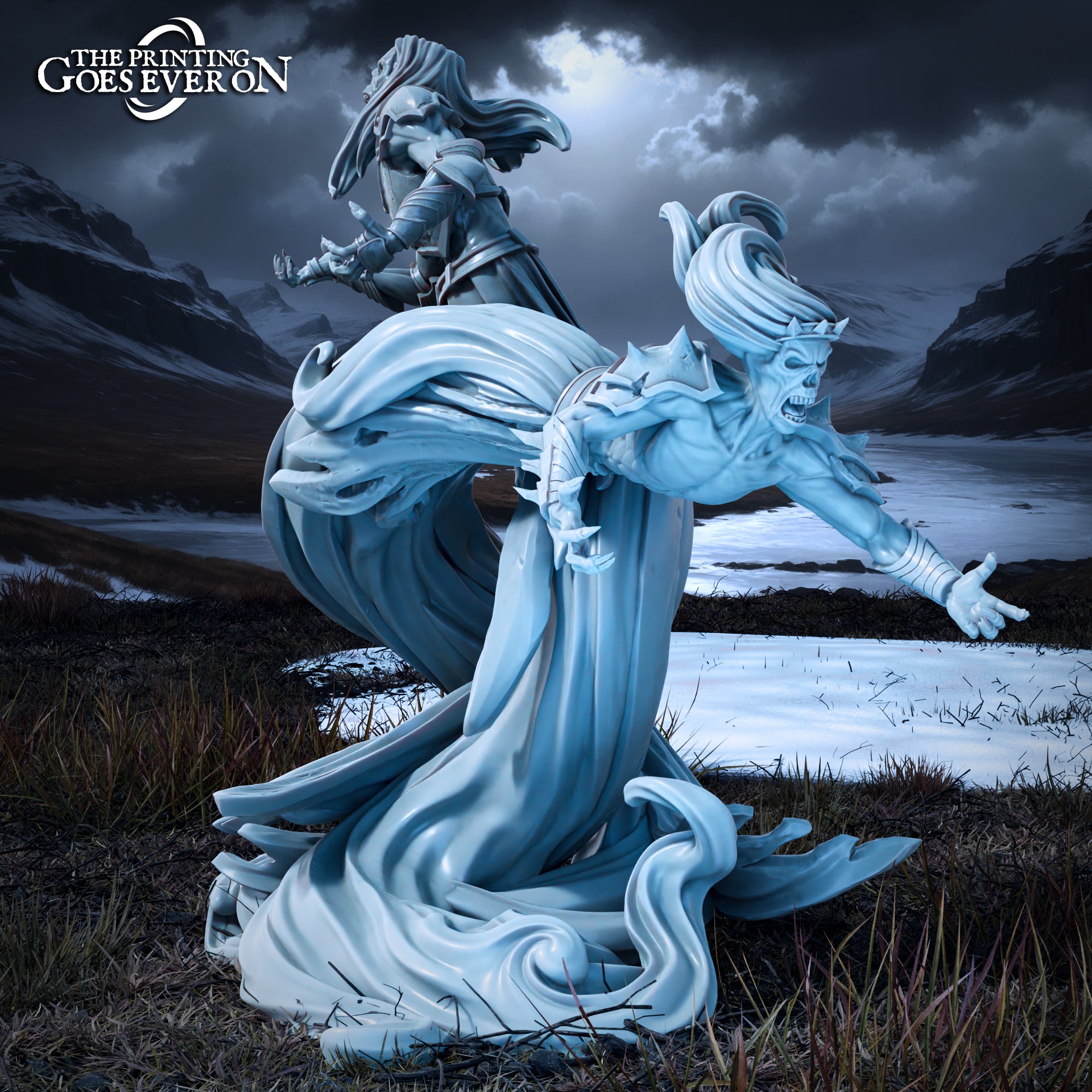 Photo de produit Tabletop 28mm The Printing Goes Ever On (TPGEO) 0 : Ombres inquiétantes - 2 Apparitions fantomatiques - Créatures maléfiques des royaumes du Nord