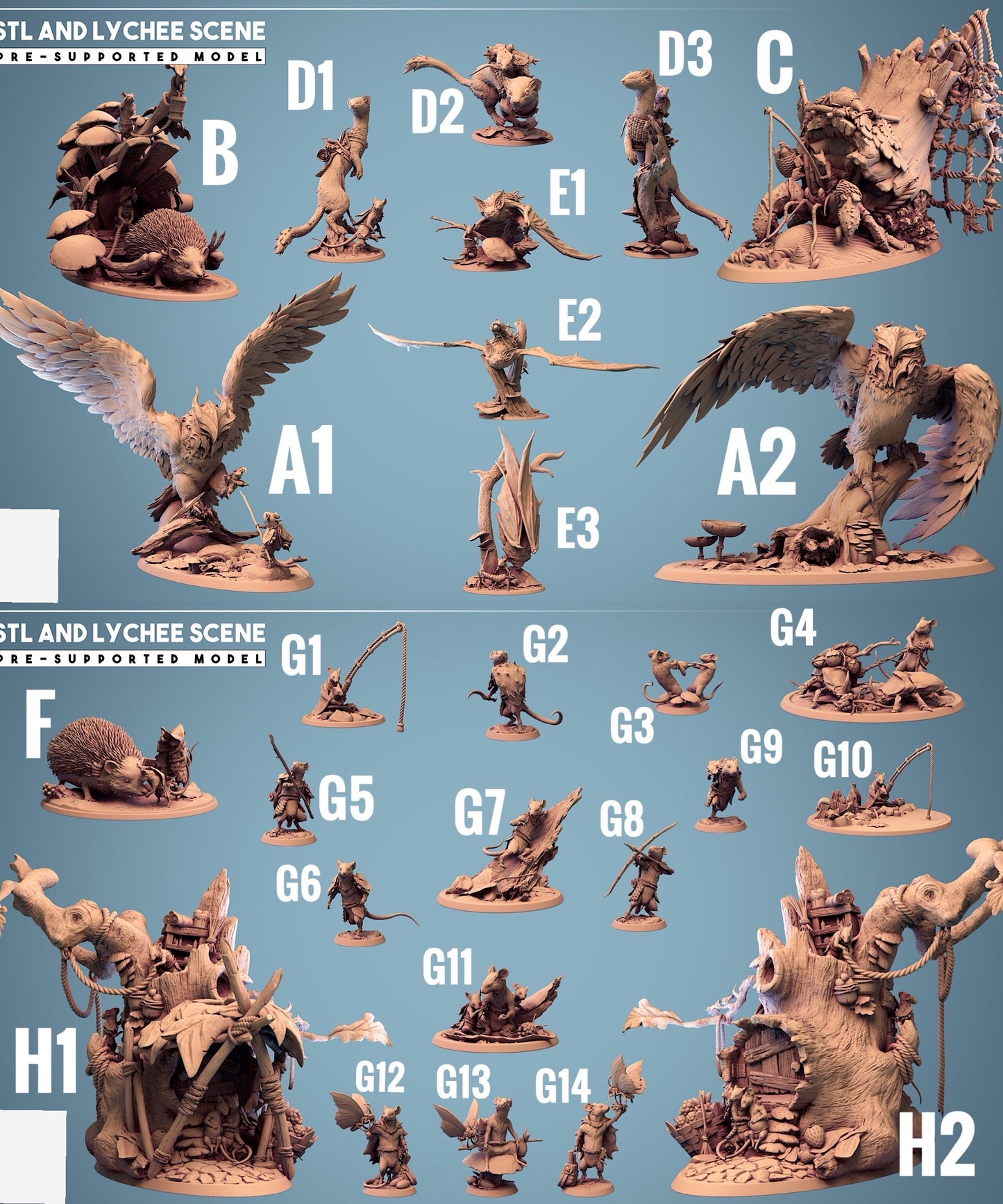 Image du produit 6 sur 6 : Miniature Fantaisie : Chevalier Souris sur Furet - Cavalerie Rongeur, Cavalier de Bête, Éclaireur & Ranger, Héros de Bande sur Monture (23_11_D2)