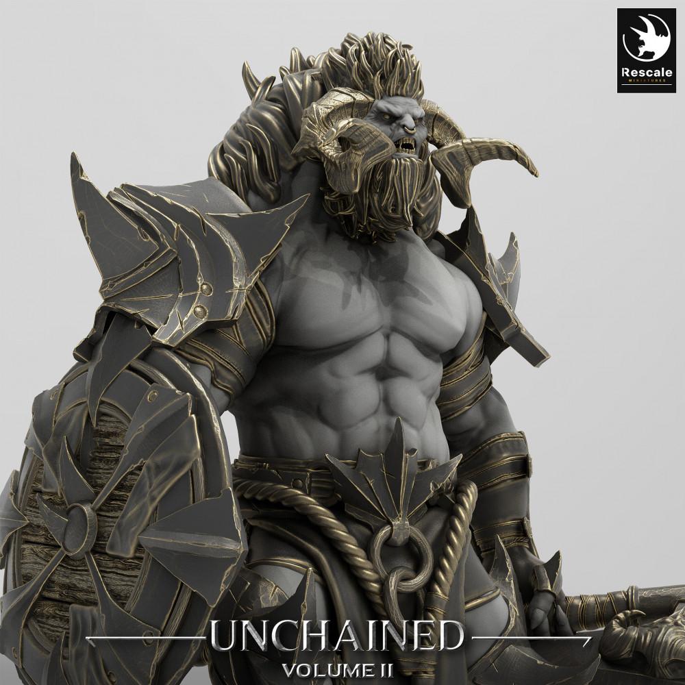 Image du produit Tabletop 28mm Lord of the Print (LotP) 0 : Figurine fantastique : Homme-lion guerrier bestial avec hache et bouclier rond, champion et leader (24_05_G3)