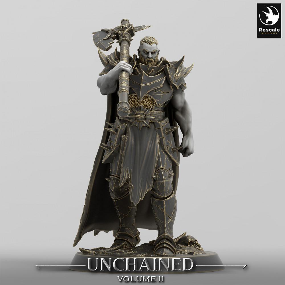 Photo de produit Tabletop 28mm Lord of the Print (LotP) 0 : Figurine de Tabletop : Chevalier Noir / Chevalier de la Mort avec hache à deux mains - Seigneur des Raiders, Guerrier à la hache, Figurine de Boss-Héros (24_05_D1)