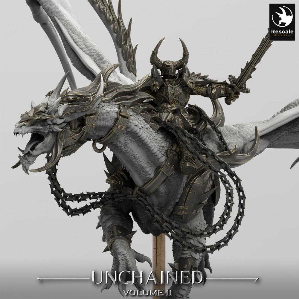Photo du produit Tabletop 28mm Lord of the Print (LotP) 0 : Miniature Tabletop : Dragon de guerre volant - War Dragon, Dragon de tempête, Dragon à chaînes, bête draconique démoniaque (24_05_J2)