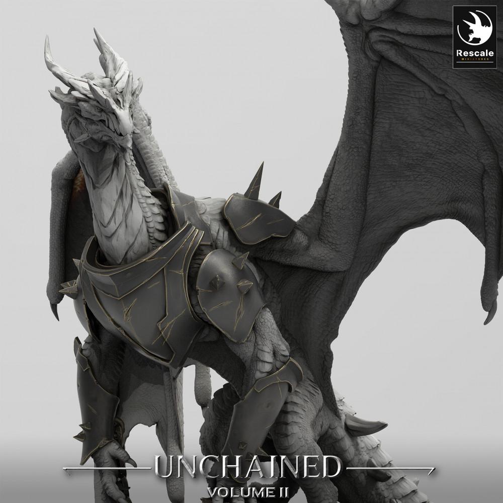 Photo du produit Tabletop 28mm Lord of the Print (LotP) 0 : Miniature Tabletop : Dragon blindé Xeldranth - Kettenwyrm, seigneur des dragons, boss-monstre, miniature de dragon (24_05_X)