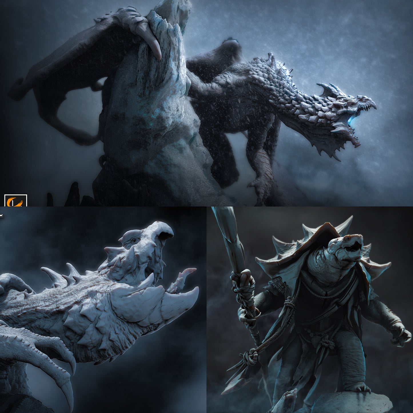 Croaker Rider - Croaker sur Toad - Fish People Warrior (D2)