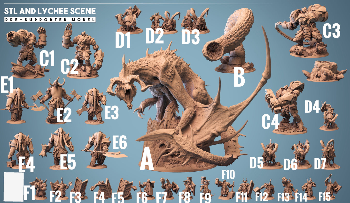 Ver gigantesque - Monstre des Enfers - Habitant souterrain de la montagne (B)