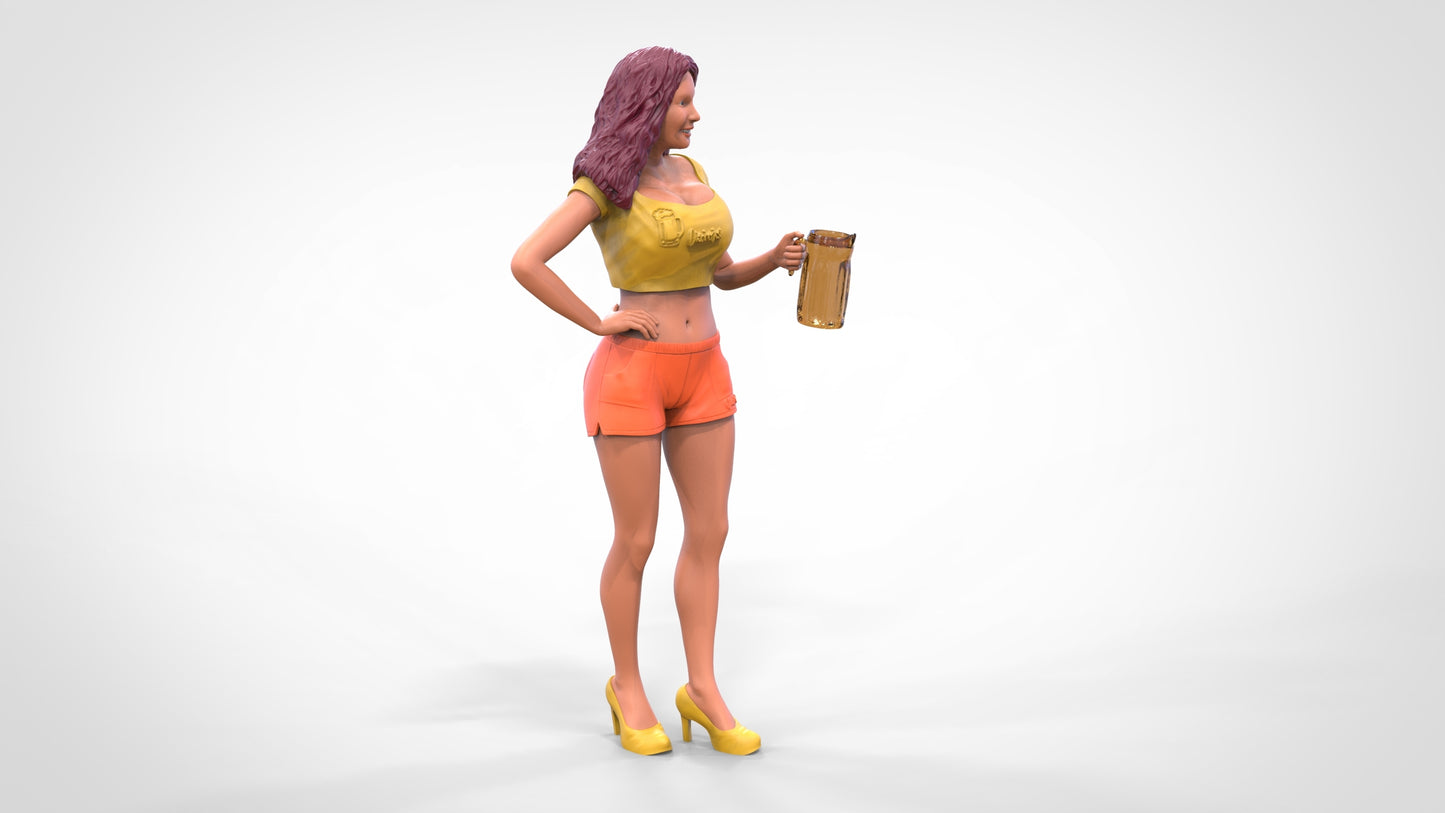 Photo du produit Diorama et modélisme Figurine miniature : Femme sexy avec une chope de bière