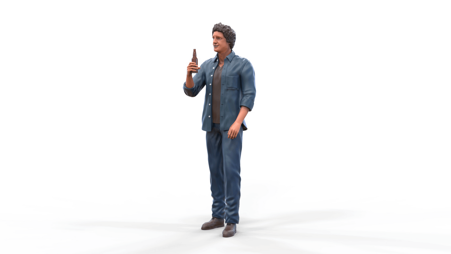 Photo du produit Diorama et modélisme Figurine miniature : Homme avec bouteille de bière