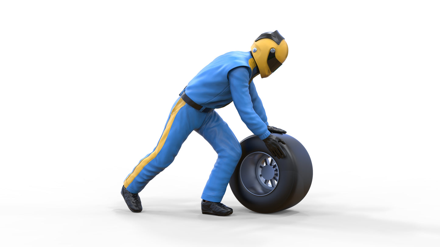 Produktfoto Diorama und Modellbau Miniatur Figur: Pit Crew Radwechsel 2