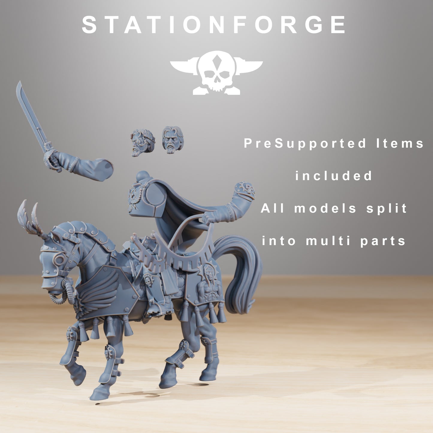 Photo de produit 28mm Tabletop Minis Stationforge : Commandants de cavalerie
