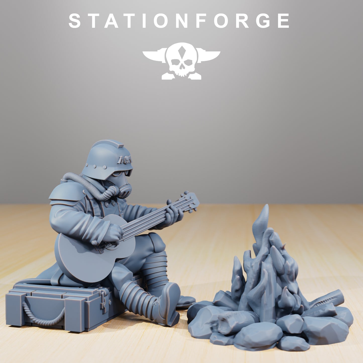 Photo du produit 28mm Tabletop Minis Stationforge : Camarades au feu de camp
