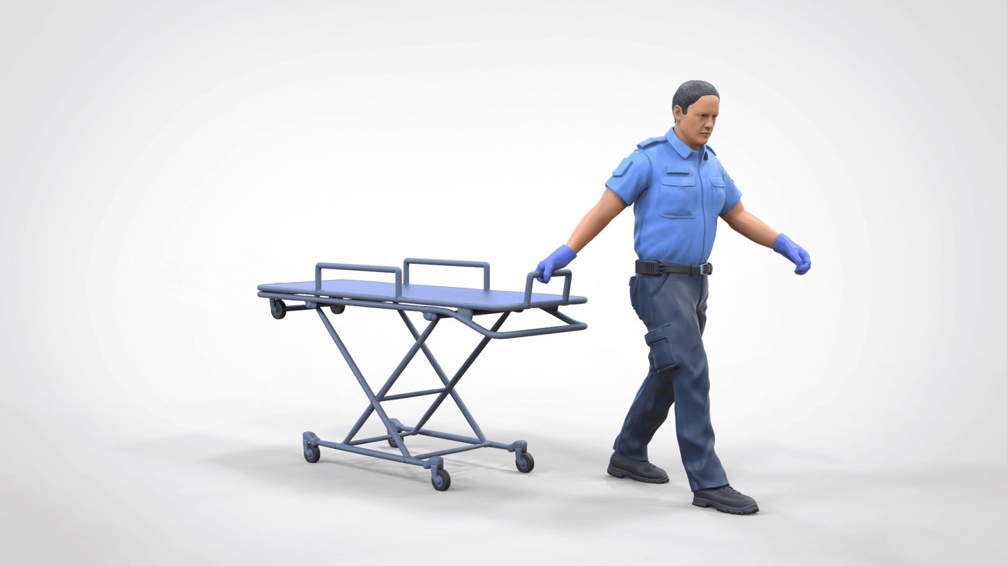 Photo produit diorama et modélisme figurine miniature : médecin avec brancard