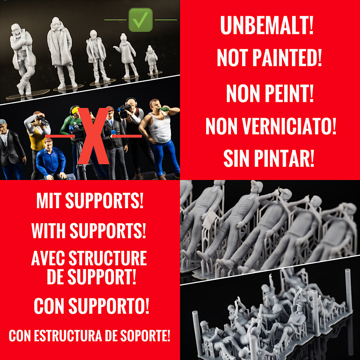 Produktfoto Diorama und Modellbau Miniatur Figur: Mechaniker Set 2, 8 Figuren