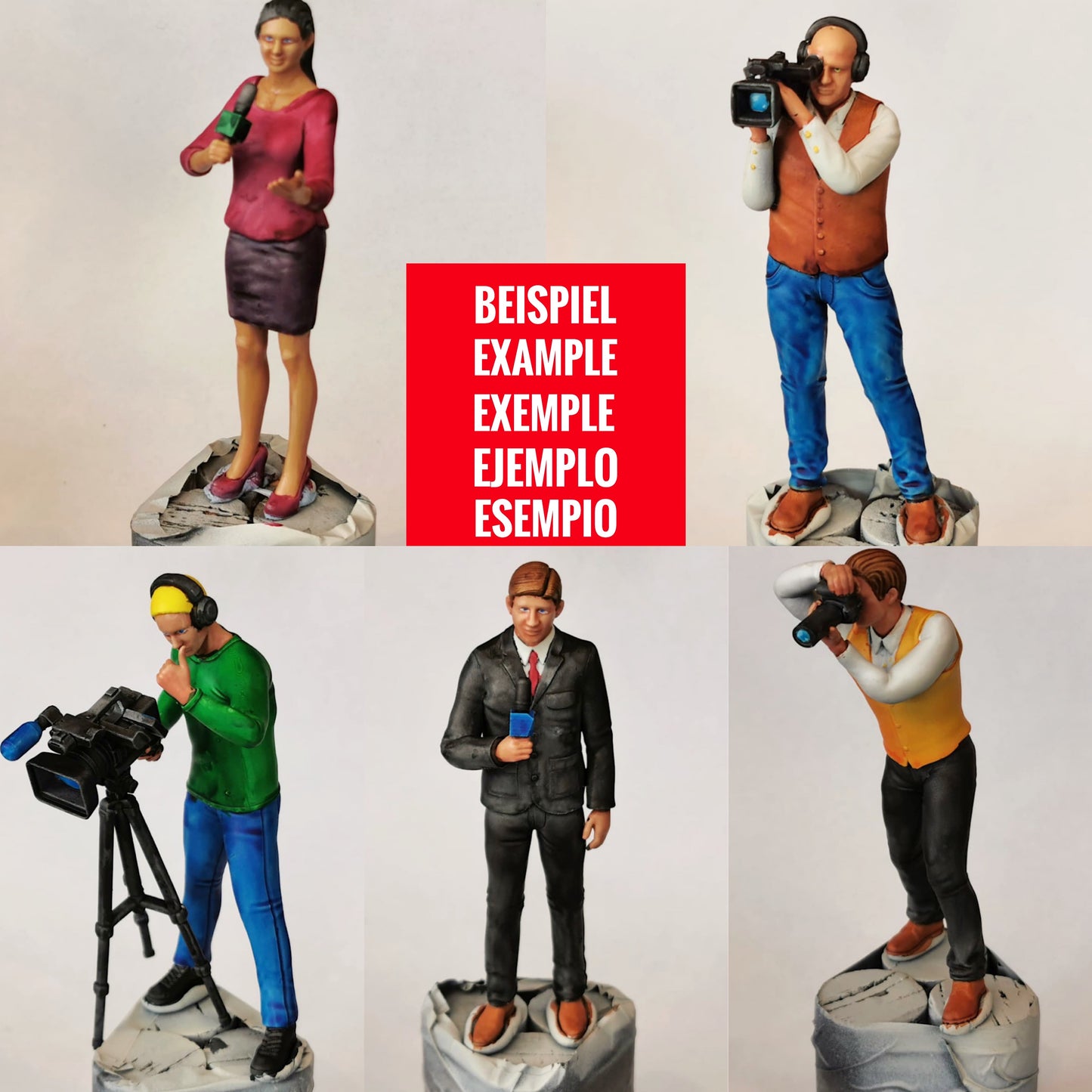 Photo du produit Diorama et modélisme Figurine miniature : Ensemble de reporters, 6 figurines
