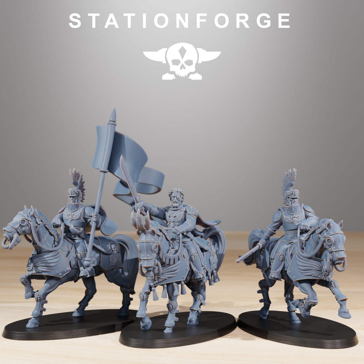 Photo de produit 28mm Tabletop Minis Stationforge : Commandants de cavalerie