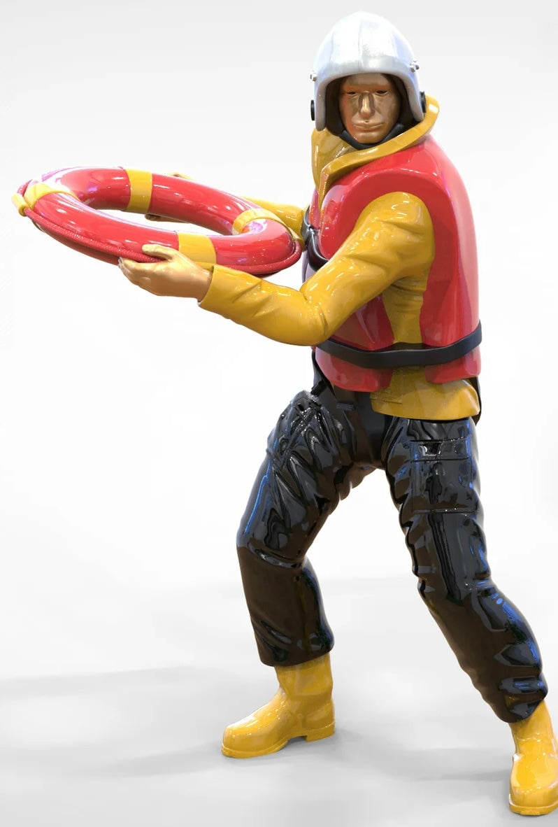 Photo du produit Diorama et modélisme Figurine miniature : Ensemble de sauveteurs en mer, 8 figurines