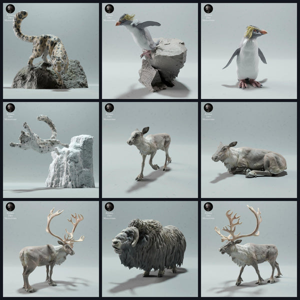 Cette image est l'image de catégorie pour la sortie 22_12: Tundra-miniatures d'animaux pour diorama et modélisme