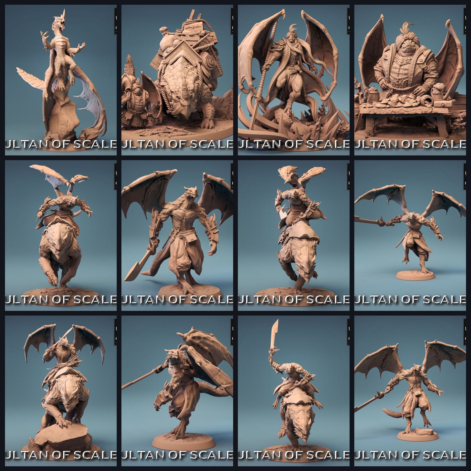 Cette image est l'image de catégorie pour la sortie 23_09: Sultan Of Scales - Rescale figurines de dragons et de dragonniers imprimées en 3D