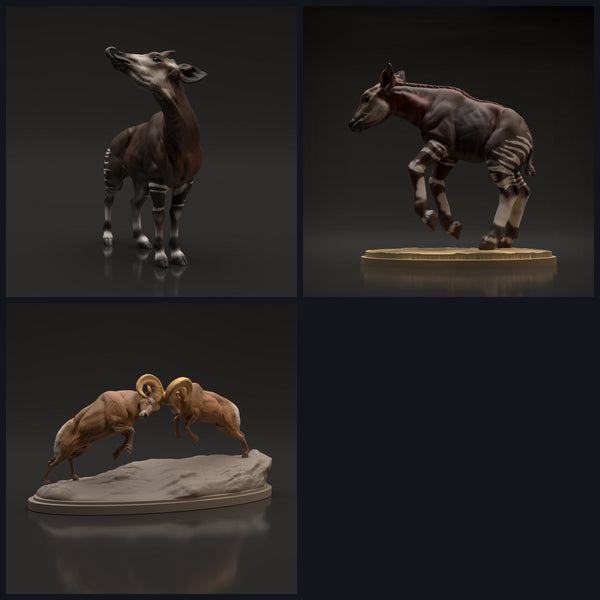 Cette image est l'image de catégorie pour la sortie 22_06 : Savannen - et des figurines d'animaux sauvages pour diorama et modélisme.